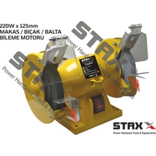 Staxx Power Bıçak Makas Balta Bileme Motoru 220 W Çark Zımpara Bileme Taşı 125 mm