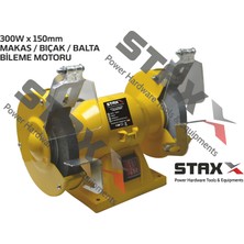 Staxx Power Bıçak Makas Balta Bileme Motoru 300 W Çark Zımpara Bileme Taşı 150 mm