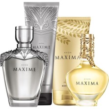 Avon Maxima Kadın 50 ml ve Maxime Erkek 75 ml Parfüm+Vücut Losyon Seti