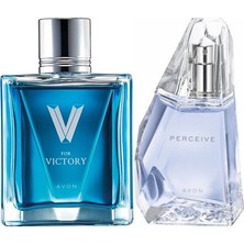 Avon Perceive 50 ml Kadın Edp+Avon V For Victory 75 ml Erkek  Edt