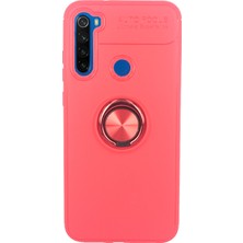 Case 4U Xiaomi Redmi Note 8T Kılıf Ultra Korumalı Manyetik Autofocus Shockprof Ravel Yüzüklü Standlı Slikon Kapak Kırmızı