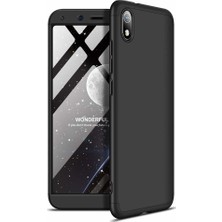 Case 4U Xiaomi Redmi 7A Kılıf 3 Parçalı Tam Koruma Sert Mika Ays Kapak Siyah