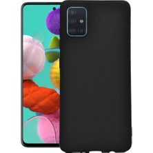 Case 4U Samsung Galaxy A71 Kılıf Klasik Mat Renkli Yumuşak Premier Silikon + Cam Ekran Koruyucu Siyah