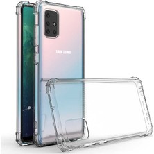 Case 4U Samsung Galaxy A71 Uyumlu Darbe Emici Silikon Kılıf Şeffaf