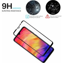 Case 4U Honor 8S - Huawei Y5 2019 Tam Kaplayan Tamperli Cam Ekran Koruyucu Curved Kırılmaz Kenar Siyah