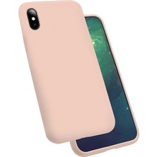 Case 4U Apple iPhone XS Max Kılıf Silk Silikon + Cam Ekran Koruyucu Rose Gold