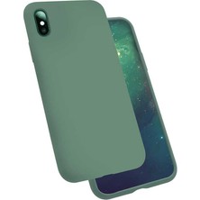 Case 4U Apple iPhone X Kılıf Silk Silikon + Cam Ekran Koruyucu Midnight Green