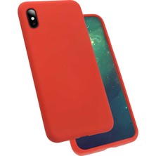 Case 4U Apple iPhone X Kılıf Silk Silikon + Cam Ekran Koruyucu Kırmızı