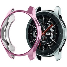 Ally Samsung Watch 46 mm Lazer Kaplama Slim Silikon Bumber Kılıf - Pembe