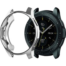 Ally Samsung Watch 46 mm Lazer Kaplama Slim Silikon Bumber Kılıf - Gümüş