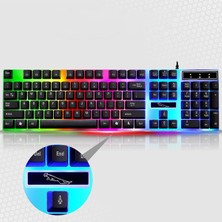 Ally G21 USB Led Işıklı Oyuncu Klavye Ve Mouse Set Al-29790