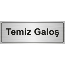 Özarslan DizaynTemiz Galoş Yönlendirme Levhası 5 x 20 cm Gümüş Renk