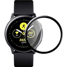 Microcase Samsung Galaxy Watch Active 2 40 mm Tam Kaplayan Kavisli 3D Ekran Koruyucu Pet Film - Siyah