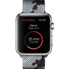 Coverzone Apple Watch Uyumlu 44mm Metal Kayış Kordon Beyaz Flat