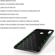 Tekno Grup Huawei Honor Play Kılıf Karbon Desenli Lux Negro Silikon + Nano Ekran Koruyucu Kahverengi