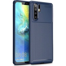 Tekno Grup Huawei P30 Pro Kılıf Karbon Desenli Lux Negro Silikon Lacivert