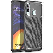 Tekno Grup Samsung Galaxy A20s Kılıf Karbon Desenli Lux Negro Silikon Siyah