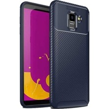 Tekno Grup Samsung Galaxy J6 2018 Kılıf Karbon Desenli Lux Negro Silikon Lacivert