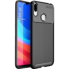 Tekno Grup Samsung Galaxy M20 Kılıf Karbon Desenli Lux Negro Silikon + Tam Kaplayan 6D Nano Ekran Koruyucu Siyah