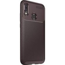 Tekno Grup Samsung Galaxy M30 Kılıf Karbon Desenli Lux Negro Silikon Kahverengi