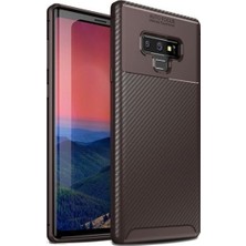 Tekno Grup Samsung Galaxy Note 9 Kılıf Karbon Desenli Lux Negro Silikon Kahverengi