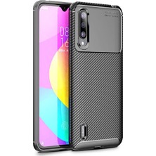 Tekno Grup Xiaomi Mi A3 Kılıf Karbon Desenli Lux Negro Silikon + Tam Kaplayan 6D Nano Ekran Koruyucu Siyah