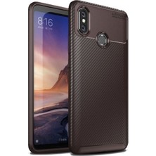 Tekno Grup Xiaomi Mi Max 3 Kılıf Karbon Desenli Lux Negro Silikon Kahverengi