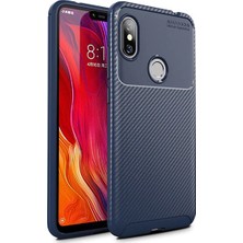 Tekno Grup Xiaomi Redmi Note 6 Pro Kılıf Karbon Desenli Lux Negro Silikon Lacivert