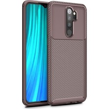 Tekno Grup Xiaomi Redmi Note 8 Pro Kılıf Karbon Desenli Lux Negro Silikon Kahverengi