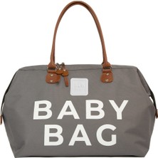 Bagmori Gri Baby Bag Baskılı Bebek Bakım Çantası