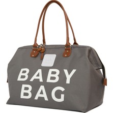 Bagmori Gri Baby Bag Baskılı Bebek Bakım Çantası