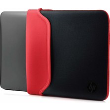 Hp V5C26AA 14" Neopren Çevrilebilir Notebook Kılıf Siyah-Kırmızı
