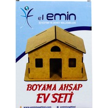 Emin İş Eğitimi Emin İş Eğitim Boyama Ahşap Klasik Ev Seti