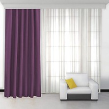 Caserta Home 1/2,5 Orta Pileli Blackout Karartma Güneşlik Perde V20 Mor - 100 x 170 cm