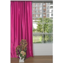 Caserta Home 1/2,5 Orta Pileli Blackout Karartma Güneşlik Perde V21 Fuşya - 100 x 240 cm