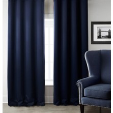 Caserta Home 1/2 Seyrek Pileli Blackout Karartma Güneşlik Perde V23 Lacivert - 100 x 170 cm