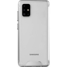 Case Street Samsung Galaxy A71 Kılıf Gard Nitro Şeffaf Silikon + Nano Glass Şeffaf