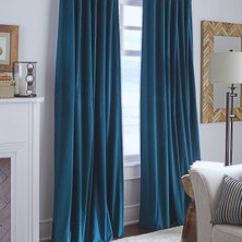 Caserta Home Pilesiz Blackout Karartma Güneşlik Perde V25 Petrol Mavisi - 100 x 160 cm