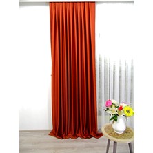 Caserta Home 1/2,5 Orta Pileli Blackout Karartma Güneşlik Perde V31 Kiremit - 100 x 250 cm