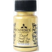 Cadence 136 Rich Gold Dora Metalik Boya Yüksek Parlaklıkta Sedef Görünümü 50 ml
