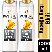 Pantene 2'si 1 Arada Şampuan ve Saç Bakım Kremi Kepeğe Karşı Etkili 500 ml x 2