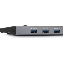 Dark USB 3.1 Type-C 10in1 Ethernet/HDMI/VGA/TF SD Kart Okuyucu/USB 3.0/Kulaklık Çoklayıcı Dönüştürücü Çevirici HUB(DK-AC-U31X35)