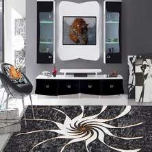 Resmiro Kaymaz Taban Yıkanabilir Rüzgar Gülü Desenli Dijital Baskılı Halı