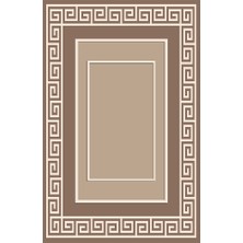Resmiro Kaymaz Taban Yıkanabilir Geometrik Dikdörtgen Desenli Dijital Baskılı Halı
