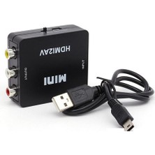 Gplus HDMI To Av Mini Switch Full Hd HDMI Rca Composit Görüntü Çevirici Dönüştürücü - Siyah