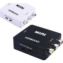 Gplus HDMI To Av Mini Switch Full Hd HDMI Rca Composit Görüntü Çevirici Dönüştürücü - Siyah