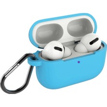 Coverzone Airpods Pro Kılıf Mat Darbe Emici Profesyonel Termoplastik Kancalı Açık Mavi