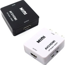 Gplus Av To HDMI Mini Switch Rca Composit Audio Video HDMI Görüntü Çevirici Full Hd ve 720P Dönüştürücü - Beyaz