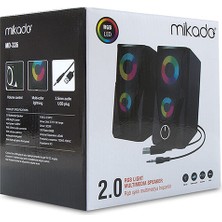 Mikado MD-336 2.0 6 Watt RGB Multimedya USB Speaker Siyah