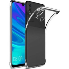 Tekno Grup Samsung Galaxy A20/A30 Kılıf Dört Köşe Renkli Şeffaf Lazer Silikon - Gümüş